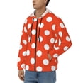 thumbnail image 3 of Kdxio Orange And White Polka Dot1 Print Men Hoodies Casual Hoodies for Men with Zip Pockets Full Zip Long Sleeve Sweatshirt Sports Hooded Jacket-Medium, 3 of 5