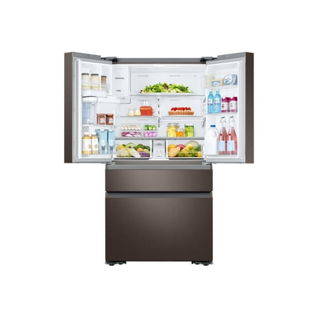 Samsung - 22.6 Cu. Ft. 4-Door Flex French Door Counter-Depth Refrigerator - Tuscan Stainless Steel