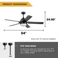 thumbnail image 2 of Mule 54 Inch Outdoor Ceiling Fan with Light, Remote Control and 5 Blades, Black, 2 of 11