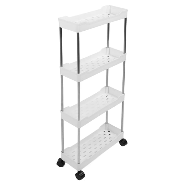 CARRITO DE ALMACENAMIENTO CON RODAMIENTO DELGADO ORGANIZADOR DE BAÑO DE 4 NIVELES PARA LUGARES ESTRECHOS