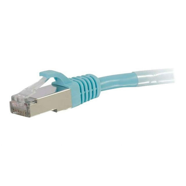 C2G 8 Pieds Cat6a Snagless Shielded (STP) Network Patch Ethernet Cable Aqua - Câble de Réparation - RJ-45 (m) à RJ-45 (m) - 8 Pi - Blindé Tamisé Paire Torsadée (SSTP) - CAT 6a - Moulé, Sans Accroc, Brin - Aqua