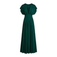 thumbnail image 5 of Miluxas Women's Maxi Dress Deep V Neck Sleeveless Pleated Waist Long Dress formal Evening Gown Elegant Wedding Guest Cocktail Party Dress Green, 5 of 8