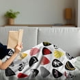 thumbnail image 3 of Rock Music Soft Flannel Fleece Blanket, Guitar Picks Various Designs Skulls Crosses Stripes and Stars Rockstar Lifestyle, Cozy Plush for Indoor and Outdoor Use, 70" x 90", Multicolor, by Ambesonne, 3 of 5
