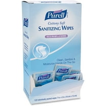9027-12 GOJO 5" X 7" 120 Count Self-Dispensing Display Box PURELL Sanitizing Hand Wipes