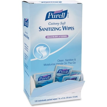 9027-12 GOJO 5" X 7" 120 Count Self-Dispensing Display Box PURELL Sanitizing Hand Wipes