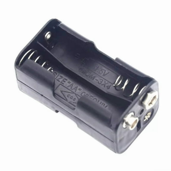 5pc 4xAA Battery Holder with Battery Snap Connector Practical AA Battery Holder Plastic Storage Box with 9V Connector