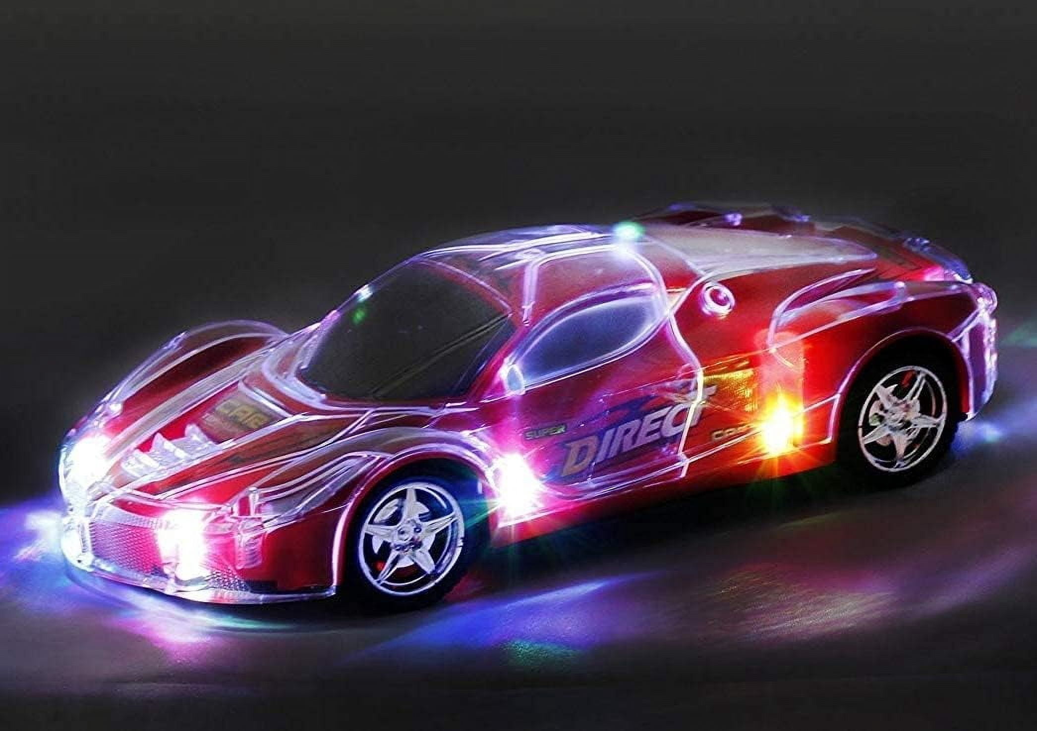Haktoys 2-Pack Remote Control Sports Cars: Set of Two Radio Control Racing Toy Vehicles with LED Flashing Lights - Perfect for Two Players