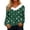 Green_05#1031D, variant on Hearthz Christmas Sweater Women Faux Fur Trim V Neck Sweatshirts Xmas Christmas Snowman Print Women's Tops Winter Warm Plus Size Pullover Tops Shirts
