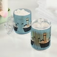 thumbnail image 2 of Yayeee 4 Pack Qtip Holder Bathroom Cotton Swab Canister with Lid Clear Dispenser Set, Pirate Animals, 2 of 6
