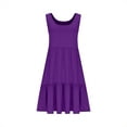 thumbnail image 7 of Womens Plus Size Summer Sundress Sleeveless Tiered Tank Dresses Casual High Waist Dress Curvy Women Outfits Purple, XL, 7 of 7
