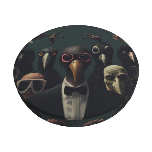 Balery Stylish Avian Gathering Fundas de asiento para taburete de bar redondo de tela de terciopelo ajustables que protegen de arañazos y manchas para sillas de 14 a 17 pulgadas.-12 inch