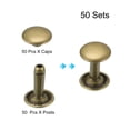 thumbnail image 3 of Unique Bargains 50 Sets Leather Rivets 9mm Double Cap Rivets 12mm Height Studs Bronze Tone, 3 of 5