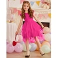 thumbnail image 2 of Vestido tutú Arshiner de tul para niñas pequeñas, verano, rosa intenso, 6-7Y, 2 of 8