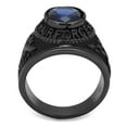 thumbnail image 2 of TK414708J - IP Black(Ion Plating) Stainless Steel Ring with Synthetic Synthetic Glass in Sapphire, 2 of 4