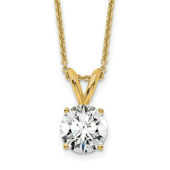 Auriga 14K Yellow Gold 5 mm Round Lab Grown Diamond Solitaire Necklace for Women 18"