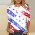 thumbnail image 2 of ZQUUVOU 4Th Of July Shirts Women's T-Shirt Button Henley V Neck Short Sleeve Print Stars And Stripes Tops White (2XL), 2 of 5