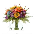 thumbnail image 2 of Nearly Natural 11in. Mixed Flowers Artificial Arrangement in Glass Vase, 2 of 2