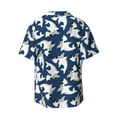 thumbnail image 2 of Fotbe Shark print Short Sleeve Button Down Shirts for Men Casual Summer Beach Wrinkle Free Shirt-, 2 of 7