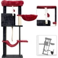 thumbnail image 5 of Cat Tree, Cat Tower for Indoor Cats, 43.3 inch Gothic Cat Tree Tower with Sturdy Steel Tube, Hammock, Cat Condo for Small Cats and Kittens, Scratching Post, Black and red, 5 of 14