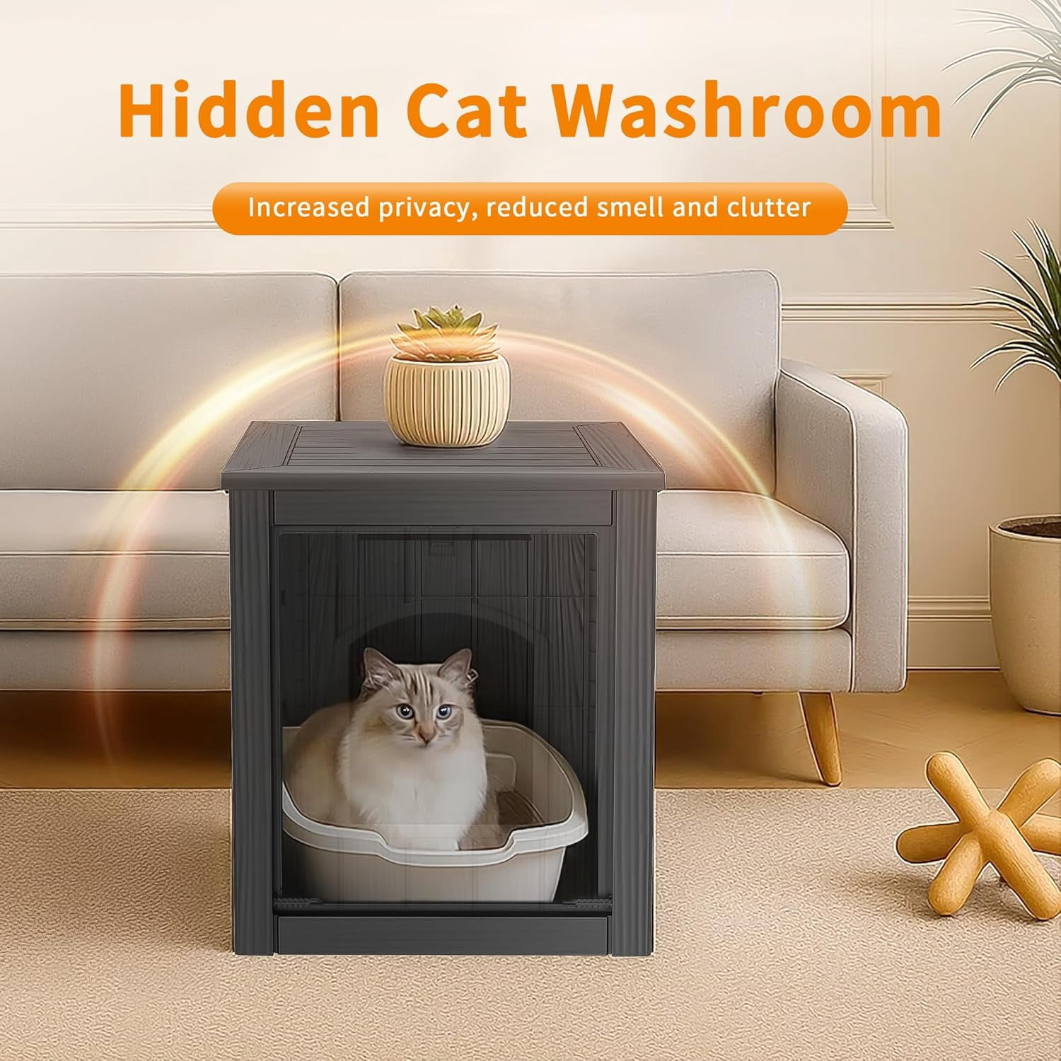 LEHOME Outdoor Cat House -Weatherproof Resin Cat Houses for Cats, Durable, Easy Assembly,cat Igloo Outdoor，Durable & Insulated Shelter for Garden, Patio, or Backyard（Black，18.46 * 23.62 * 21.42）