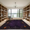 thumbnail image 2 of ODIKA 9'x12' Washable Area Rug Non-Slip, Chair-Friendly Dark Purple Gothic Elegance Design Victorian Inspired Motifs with Moonlit for Dining Room, Basement, Large Office, 2 of 7