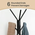 thumbnail image 5 of LEDREM Freestanding Coat Rack with 6 Hooks and 2 Triangular Storage Shelves, Industrial Hall Tree for Clothes, Hats, Bags, Greige and Black, 5 of 6
