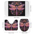 thumbnail image 3 of Colorful Dragonfly 4 Pcs Shower Curtain Set Non-Slip Rugs And Toilet Mat Lid Rug Accessories Retro Vintage Dragonfly Waterproof Durable Bathroom Decor Shower for Bathtub Decor, 3 of 8