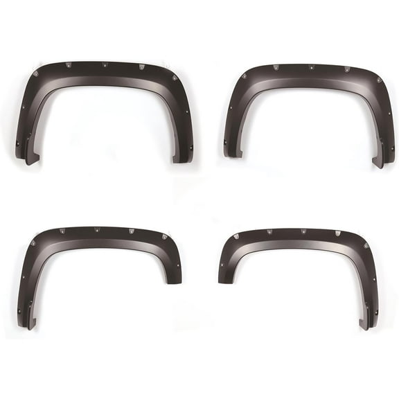 Black Horse Fender Flares Riveted Style Black Compatible with 2020-2023 Chevrolet Silverado 2500 HD/2020-2023 Chevrolet Silverado 3500 HD-FPSSI20