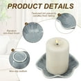 thumbnail image 3 of Uxcell Candle Holder Plates, 4 Inch Ceramic Candle Tray Tealight Incense Holder Dish Candlestick for Tea Light Aromatherapy Wedding Rustic Vintage Home Decor, Lotus Leaf Clear Gray Blue, 3 of 6