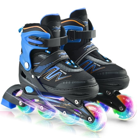 Adjustable Inline Skates with Illuminating Wheels For Kids Boys Girls (Best Rollerblades For The Money)