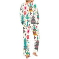 thumbnail image 4 of Lorytime Pajamas for Women Set Winter Christmas Tree Long Sleeved Crew Neck Tops Elastic Waist Pants Holiday Loungewear, 4 of 6