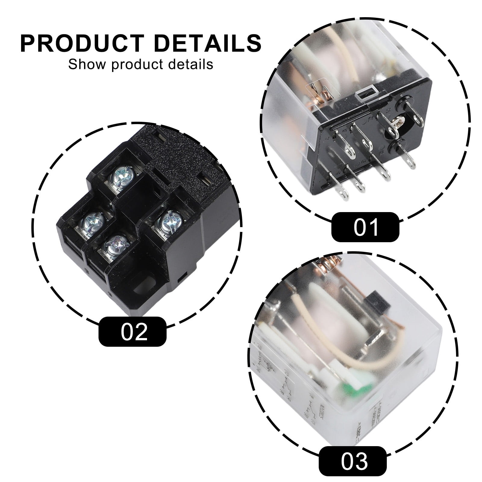 3PC DC 12V Coil 8Pin DPDT 35mm DIN Rail Electromagnetic Power Relay + Socket