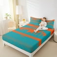 thumbnail image 4 of Feelyou Miami Football City Full Size Sheets, Rugby Sports Bed Sheets, Teal Orange Sheet Sets, Kids Teens Bedroom Decor, 4 of 7