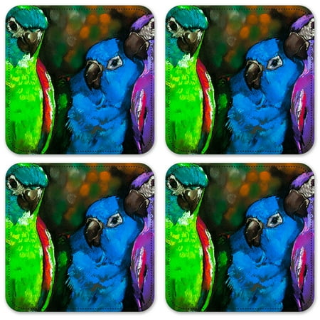 

Vinyl Drink Coasters - Set of 4 - Parrot Painting