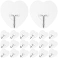 thumbnail image 4 of KAKOWELY transparent ceiling hooks 20pcs Heart Shaped Decorative Wall Hooks Transparent Strong Adhesive Wall Hooks For Home Kitchen Bathroom No Nail Utility Ceiling Hooks, 4 of 4