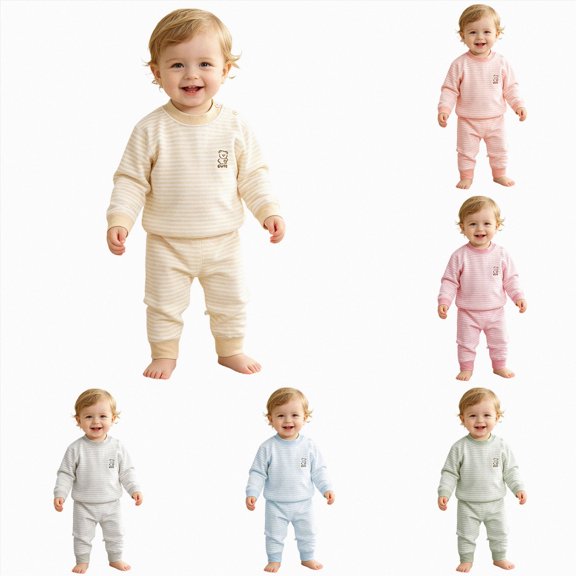 140 Child Toddler Boy Girl School Fall Winter Sleepwear 2Pcs Outfit Long Sleeve Hooded Pullover Pants Set 6-12 Months 12-24 Months 2T 3T 4T 5T 6T 7T 8T 9T Children Gift Set