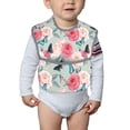 thumbnail image 4 of Bingfone Mess-Proof Baby Bib - Waterproof Bib for Baby Boy or Girl with Food Catcher Pocket, Unisex-Roses and Butterflies, 4 of 6