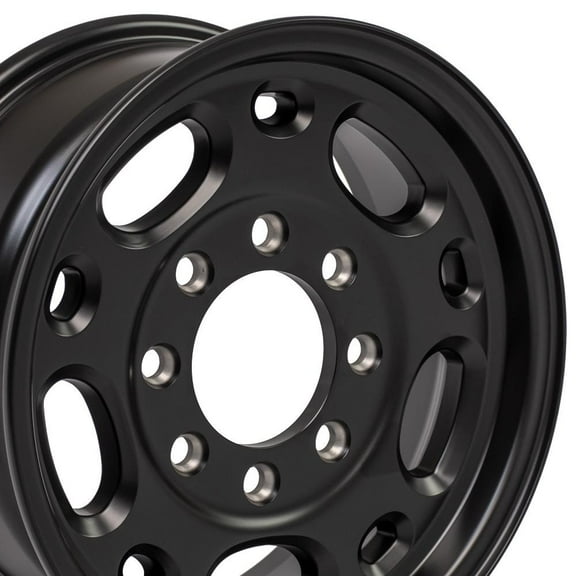 OE Wheels CV82 16 Inch Rim Fits Suburban 2500 Style 8x165.1 16x6.5 Satin Black - Hollander 5079 (1)
