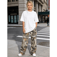 thumbnail image 5 of Women's Camo Cargo Pants High Waisted Straight Leg Trousers Trendy Workout Sweatpants Casual Loose Jeans for Women, 5 of 6