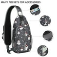 thumbnail image 2 of Sling Backpack,Dark Christmas Snowman Pattern Crossbody Bag with Water Bottle Holder,Waterproof Sling Bag for Men/Women with Chest Phone Holder for Hiking,Travel, 2 of 6
