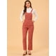 thumbnail image 2 of INSPIRE CHIC Pantalones de tirantes de pana con espalda elástica informal para mujer Jengibre XL, 2 of 6
