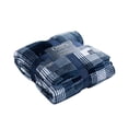 thumbnail image 1 of Chaps Plaid Silky Soft Flannel Fleece Regular Blanket Navy King, 1 of 3