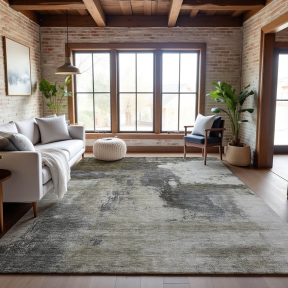 Addison Rugs Mayfield Premium Machine Washable Transitional Modern Gray Rectangle Rug, 5' x 7'6"