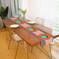 thumbnail image 2 of Yayeee Table Runner 70 inches Long Home Kitchen Dinning Party Decoration, Orange Circle, 2 of 7