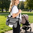 thumbnail image 5 of Universal Stroller Organizer, Stroller Caddy with Detachable Strap& Heightened Insulated Cup Holders & Non-slip Secure Hooks Accessories, Fits Most Strollers, 3 Ways to Carry, 5 of 6