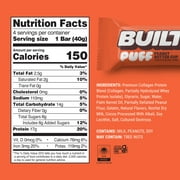 BUILT Puff Protein Bar, Peanut Butter Cup, 15g Protein, Collagen, 150 Calories, 4 Count Box, 1.55 oz Bars