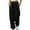 Black(New), variant on PNTUTB Women's Fashion Casual Solid Elastic Waist Trousers Basic Loose Comfortable Long Straight Pants