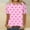 Pink, variant on Itsame Summer Womens Printed T-Shirt Casual Short Sleeved Shirt Tops Fashionable Round Neck Blouses Pink Size S