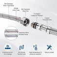 thumbnail image 2 of Conector de manguera de grifo Uxcell de 2 paquetes de 39 pulgadas, conector de compresión hembra G3/8 pulgadas M10 macho para baño, 2 of 6
