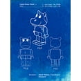 thumbnail image 2 of Borders, Cole 25x32 Gold Ornate Wood Framed with Double Matting Museum Art Print Titled - PP931-Faded Blueprint Lego Hippopotamus Poster, 2 of 4